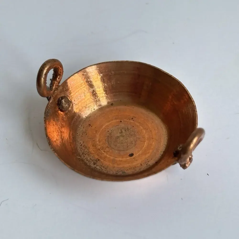 1:12 Dollhouse Miniature Copper Metal Kitchenware Set Lot 7 Pan Pot Pitcher Cups